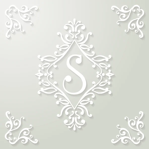 S letra floral fuente — Vector de stock