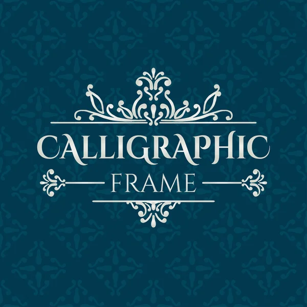 Luxe kalligrafische vintage frame — Stockvector