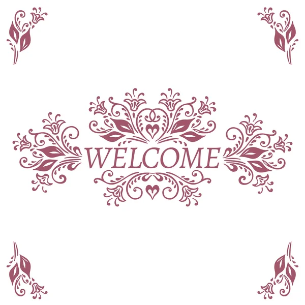 Welcome lettering frame — Stock Vector