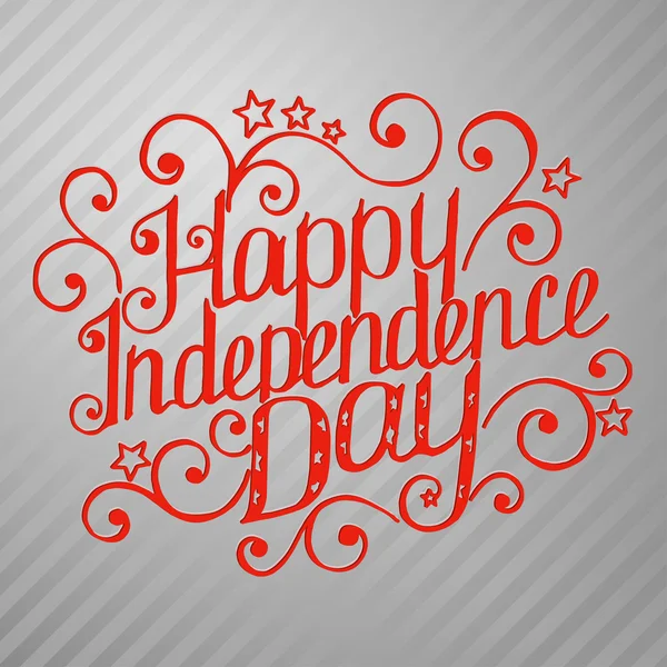 Joyeux lettrage fête de l'indépendance — Image vectorielle