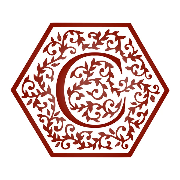 C brief floral lettertype — Stockvector