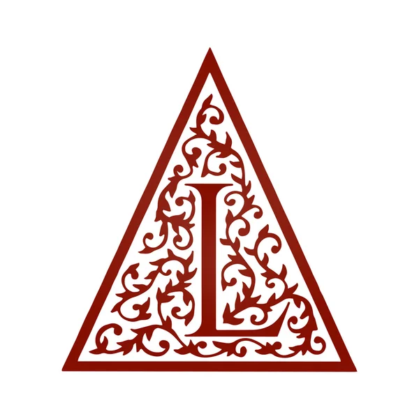 L буква цветочный шрифт — стоковый вектор