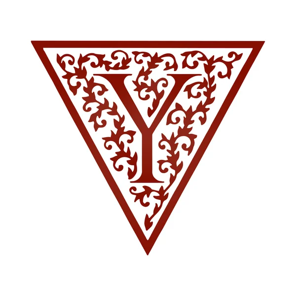 Lettre Y police florale — Image vectorielle