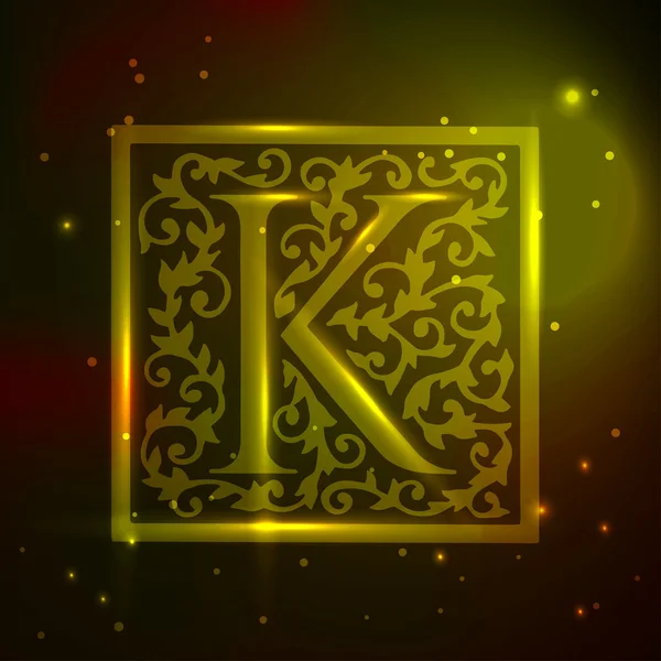 K brief floral lettertype — Stockvector