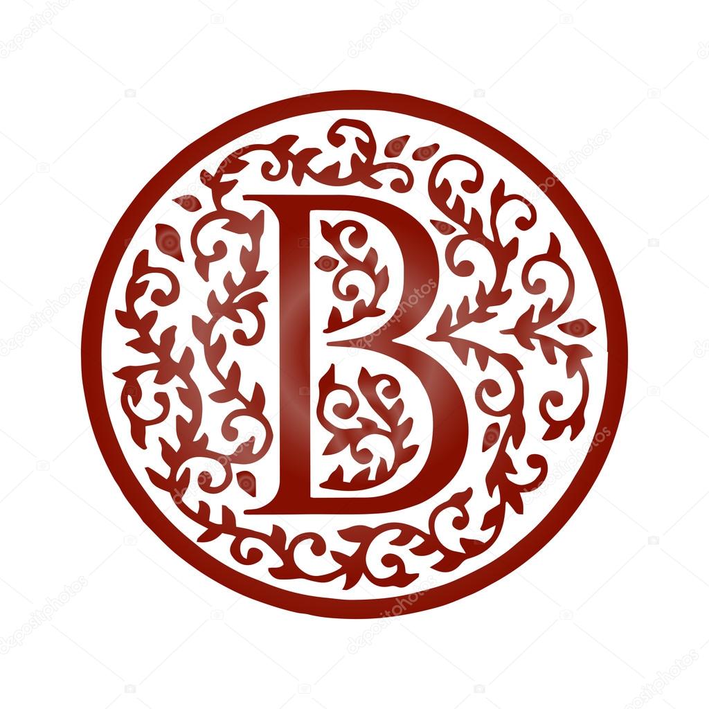 B letter floral font