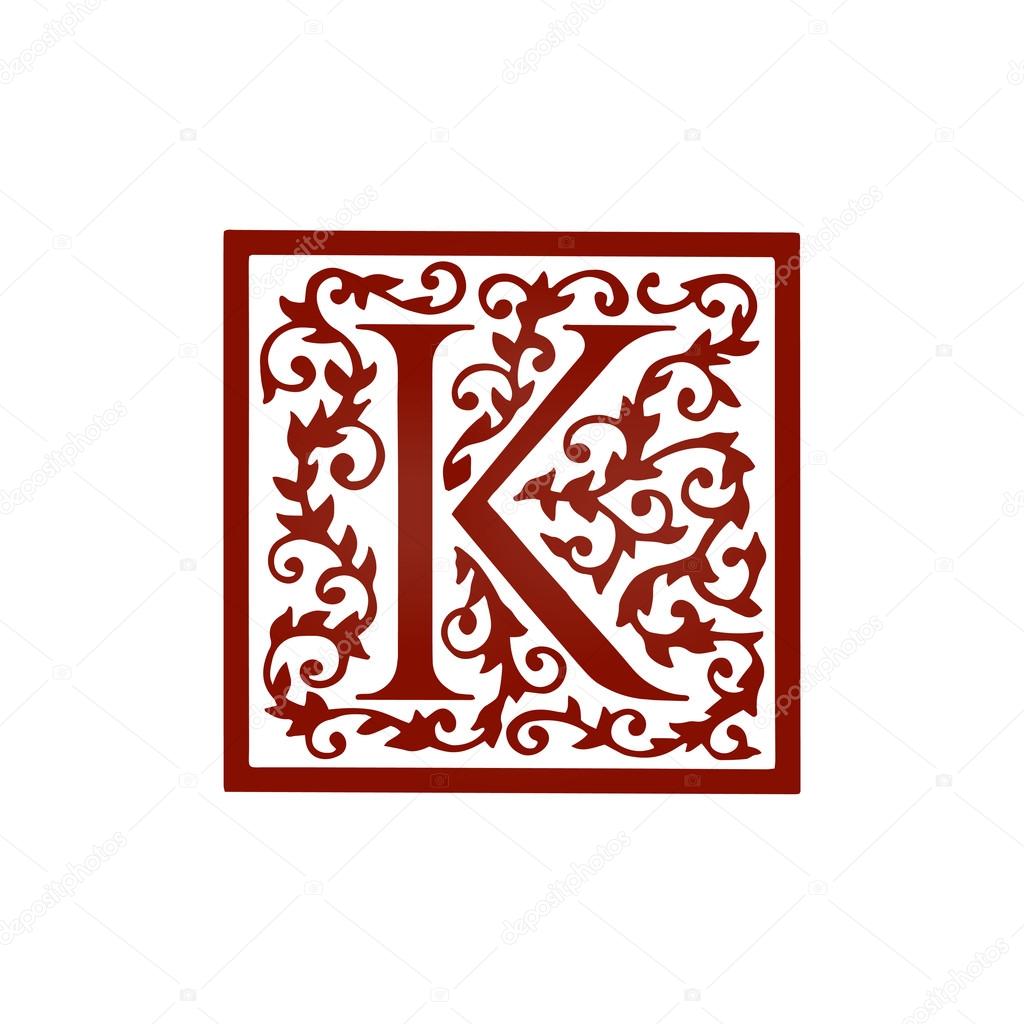 K letter floral font