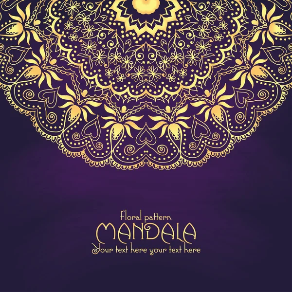 Gouden mandala patroon ontwerpsjabloon — Stockvector