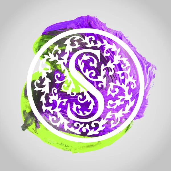 Logo-Design mit floralem Muster — Stockvektor
