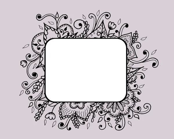 Umělecké doodle s květinovým vzorem — Stockový vektor