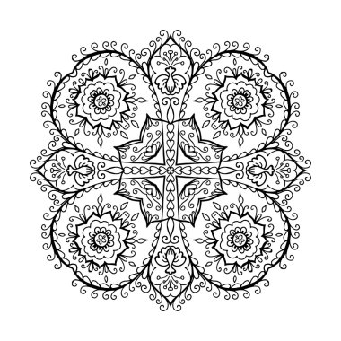 Mandala desen tasarım şablonu.