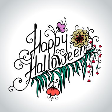 Mutlu Cadılar Bayramı el yazı kartı