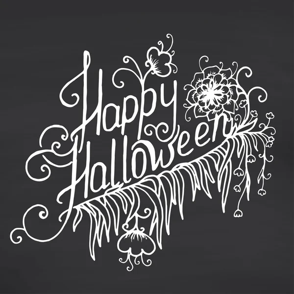 Feliz Halloween letras de la mano — Vector de stock