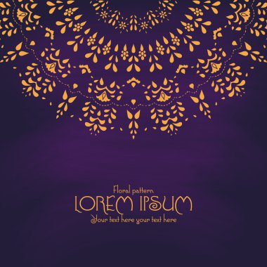 Altın mandala desen tasarım şablonu