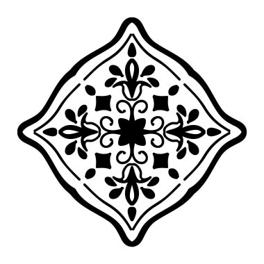 İzole soyut çiçek desenli