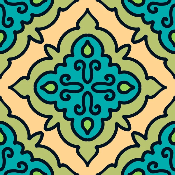 Marocká barevné dlaždice ornamenty — Stockový vektor