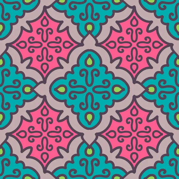 Ornamentos coloridos azulejos marroquinos — Vetor de Stock