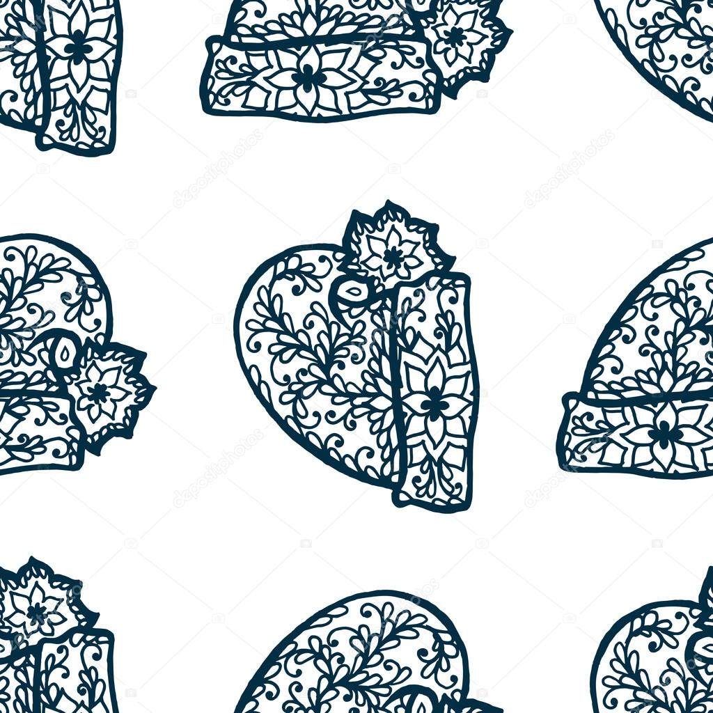 Seamless pattern with Christmas hats