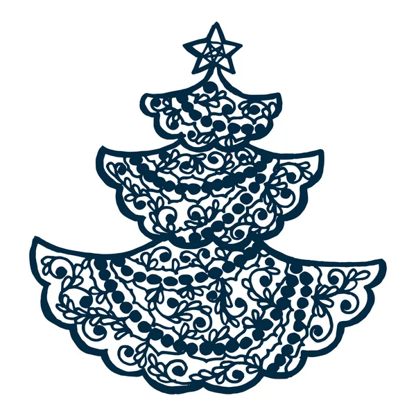 Sapin dentelle de Noël — Image vectorielle