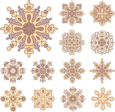 Dekoratif kış kar taneleri