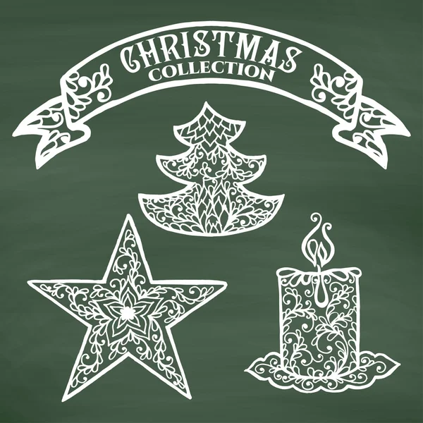 Christmas dekorativa ikoner — Stock vektor