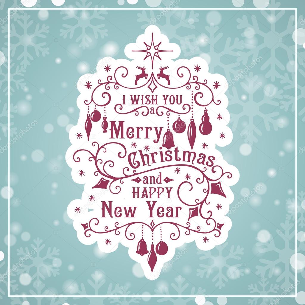 Merry Christmas and Happy New Year Congratulations card