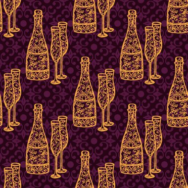 Şişe ve bardak süs simgeleri ile sorunsuz.