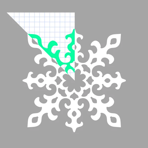 Трафарет для ручной работы снежинки . — стоковый вектор