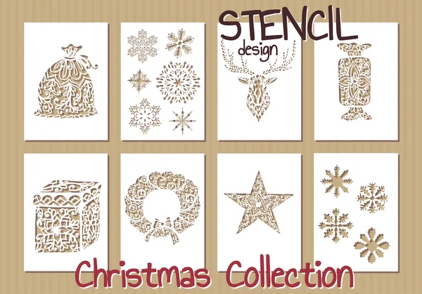 Modelli di design stencil — Vettoriale Stock