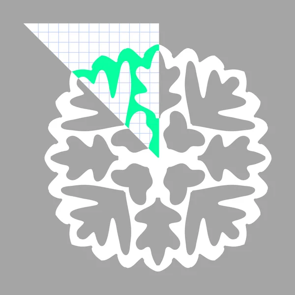 Schablone für handgemachte Schneeflocke. — Stockvektor