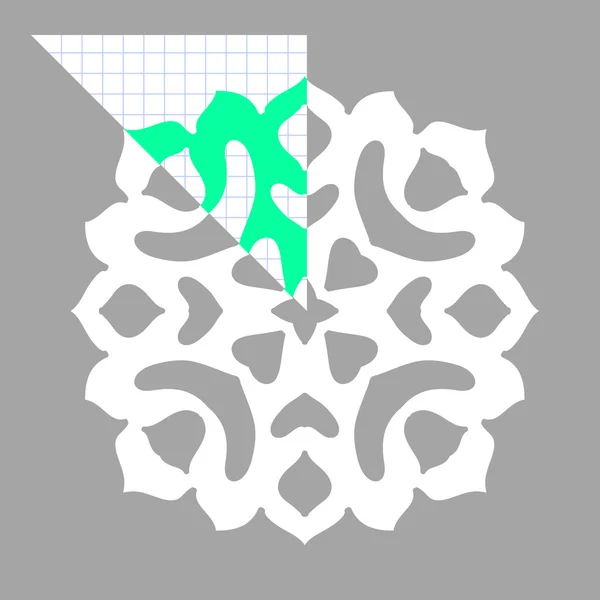 Schablone für handgemachte Schneeflocke. — Stockvektor
