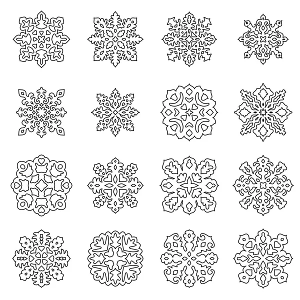 Snowflake vzor na bílém pozadí — Stockový vektor