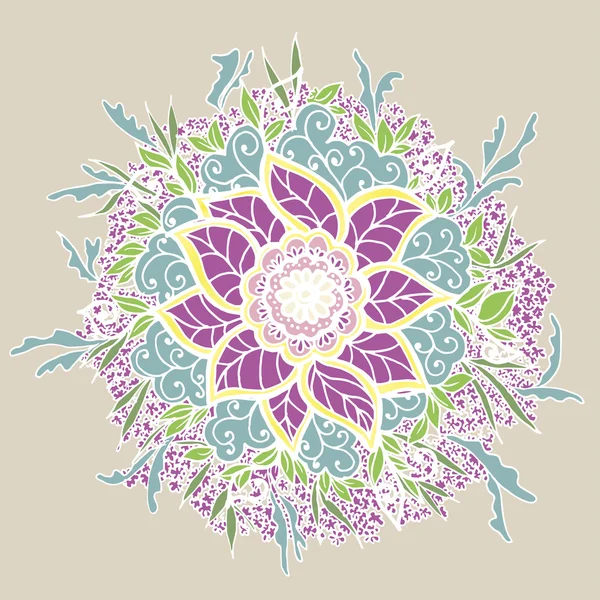 Vintage fleur de gribouillage — Image vectorielle