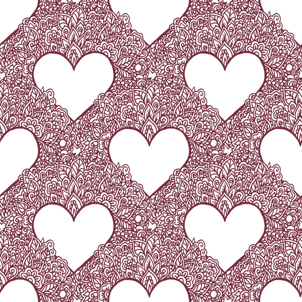 Seamless with floral hearts — Stock Vector