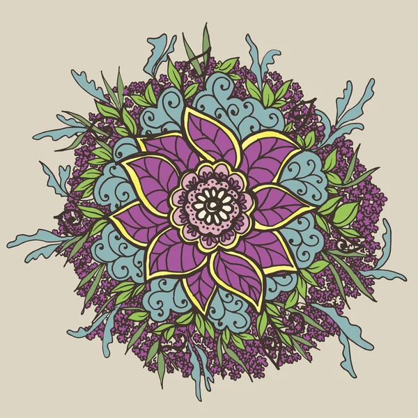 Vintage Doodle Blume — Stockvektor