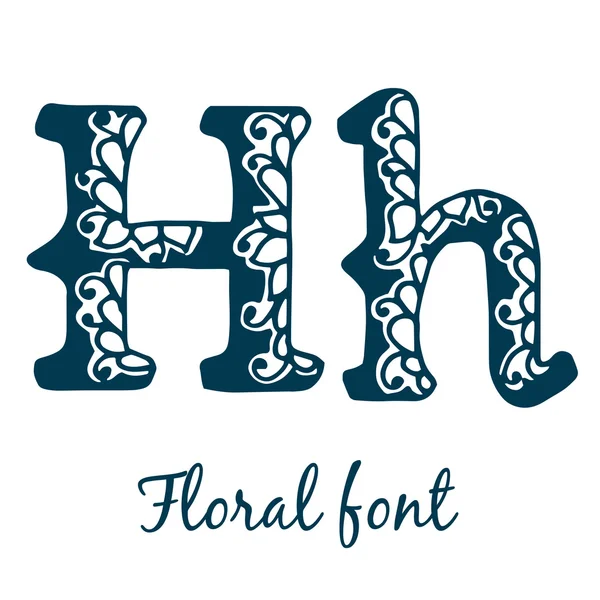 Lettre calligraphique stylisée H — Image vectorielle