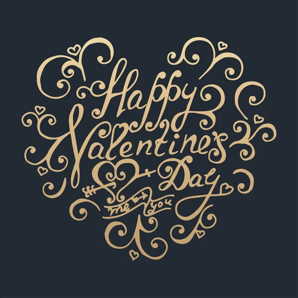 Happy Valentines day lettering — Stock Vector
