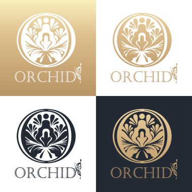 Kaligrafi tasarım öğesi. Altın logosu