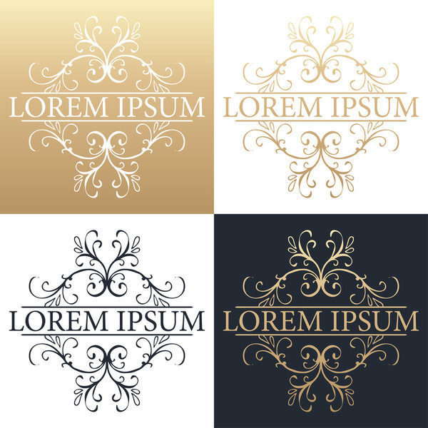 Calligraphic design element. Golden brand 
