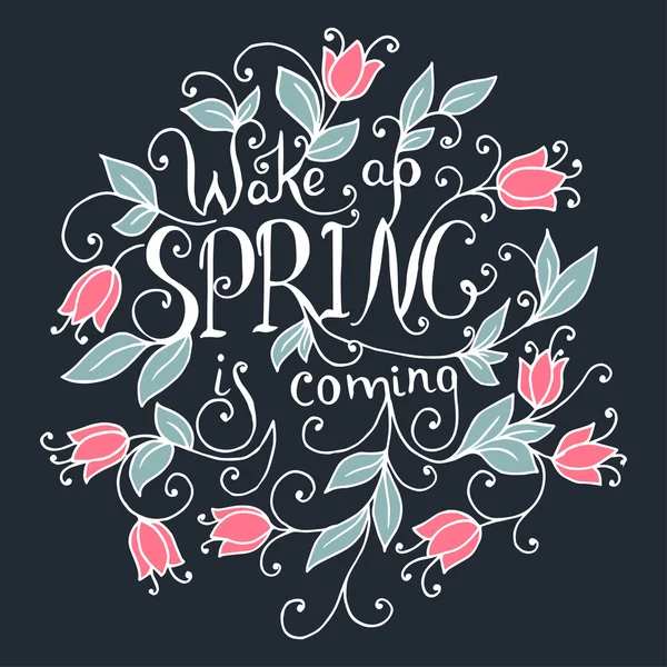 Wake up Spring is coming. — Stock Vector