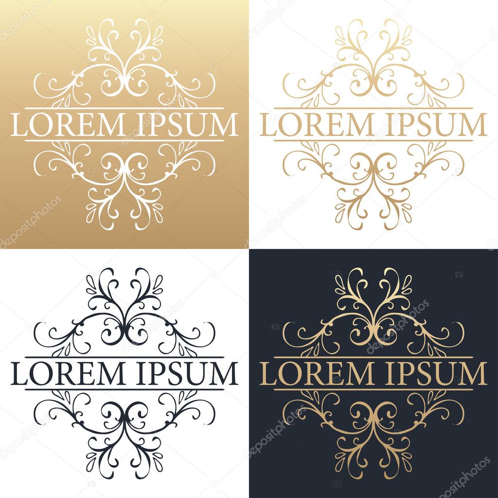 Calligraphic design element. Golden brand 