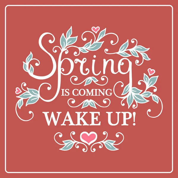 Wake up Spring is coming. — Stock Vector