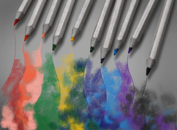 Picture drawn with crayons — Stock Photo, Image