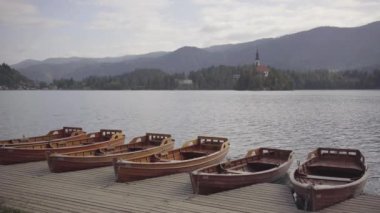 Slovenya 'daki Bled Gölü Manzarası