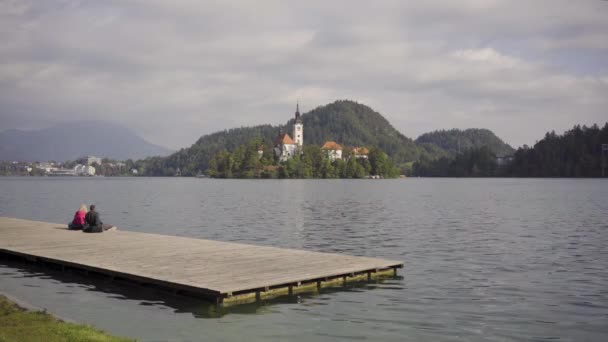 View Bled Lake Slovenia — Stock Video