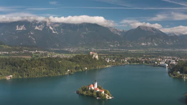 Upływ Czasu Jeziora Bled Słowenia — Wideo stockowe