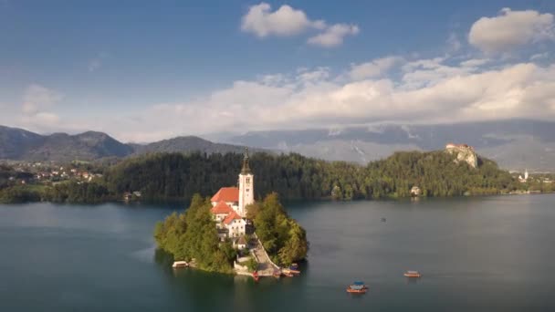 Tijdsverloop Van Het Meer Van Bled Slovenië — Stockvideo