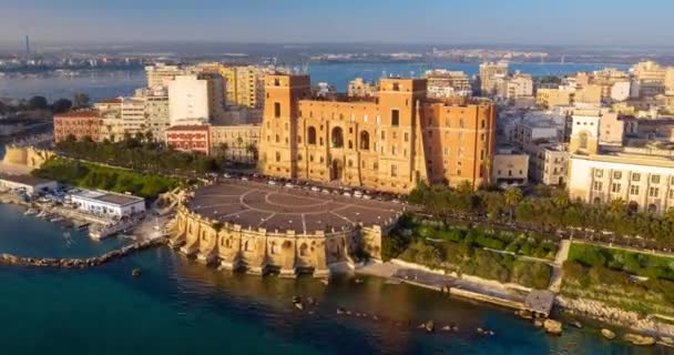 Aerial Timelapse Taranto City Italy — Stock Video