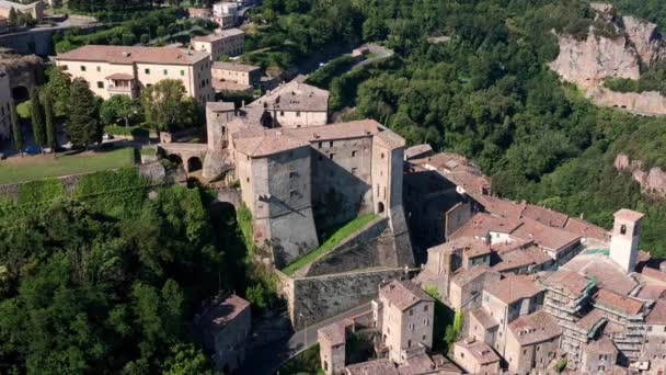 Uitzicht Vanuit Lucht Oude Stad Sorano Provincie Grosseto Zuid Toscane — Stockvideo