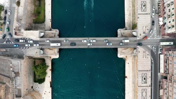 Widok Góry Mostu Ruchu Taranto Włochy — Wideo stockowe