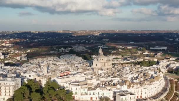 Luchtfoto Van Locorotondo Stad Italië — Stockvideo